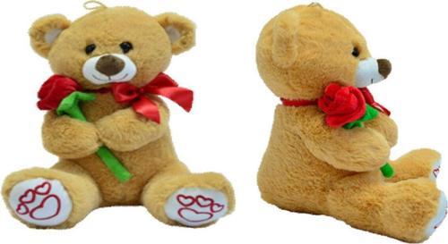 Peluş Gül Tutan Ayı 35 Cm