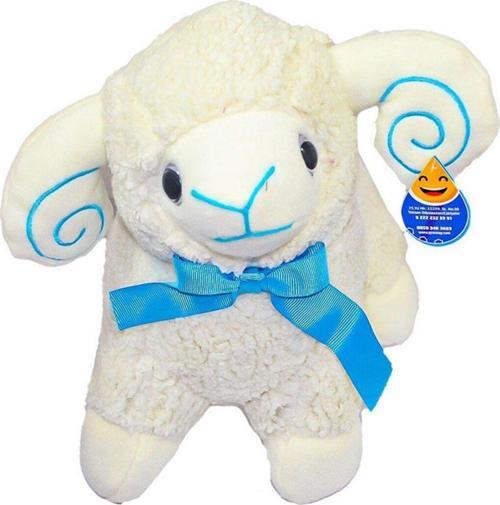 Peluş Ses Çıkaran Koç 35 Cm Beyaz