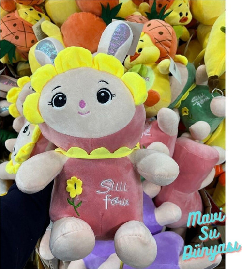Peluş Tavşan Pembe Renk 40 Cm