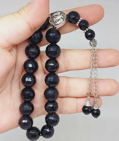 Oniks (Onix) Taşı Faset Kesim17lik Efe Tesbih 12mm (51526)