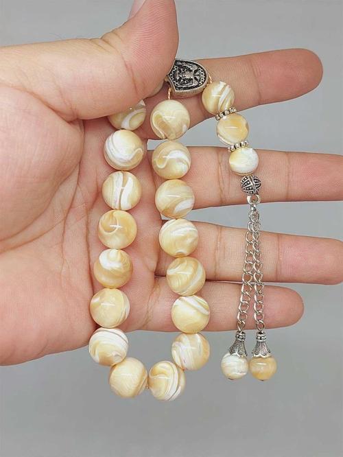 Sedef Taşı Karamel 17lik Efe Tesbih 12mm (51524)