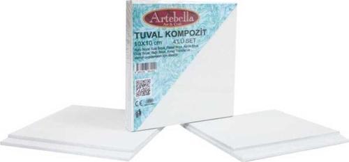 Preslenmiş Tuval Kompozit 10x10cm 4'lü Set