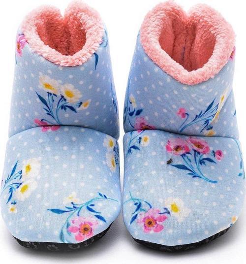 Çiçek Dijital Baskılı Mavi Ev Botu-F-825