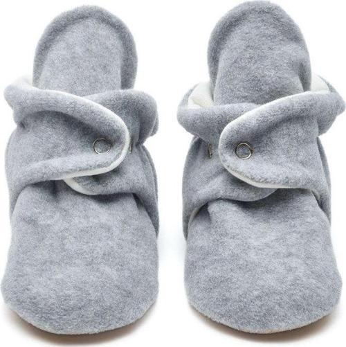 Kaydırmaz Tabanlı Pamuk Astarlı Çıtçıtlı Açık Gri Panduf