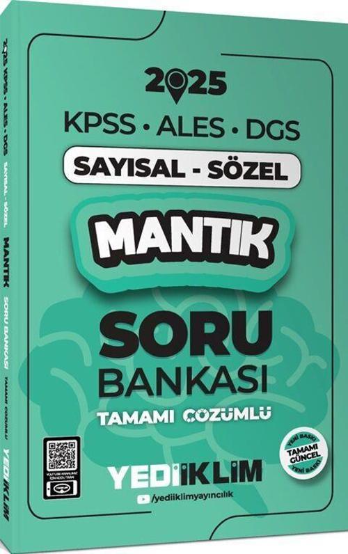 2025 KPSS ALES DGS Sayısal Sözel Mantık Tamamı Çözümlü Soru Bankası Yediiklim Yayınları
