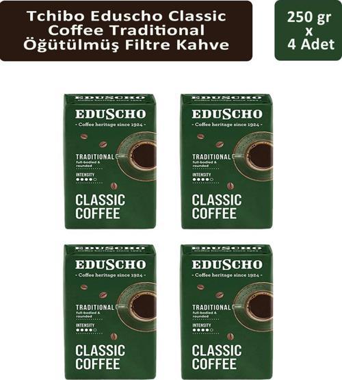 Eduscho Classic Coffee Traditional Öğütülmüş Filtre Kahve 250 gr x 4 Adet