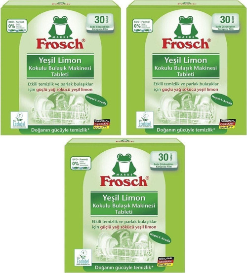 Yeşil Limon Kokulu Bulaşık Makinesi Tableti X 3