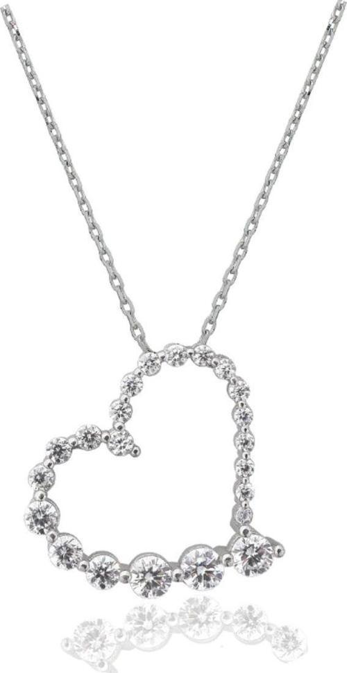 Diamond Model Special Çift Kalp Kadın Gümüş Kolye