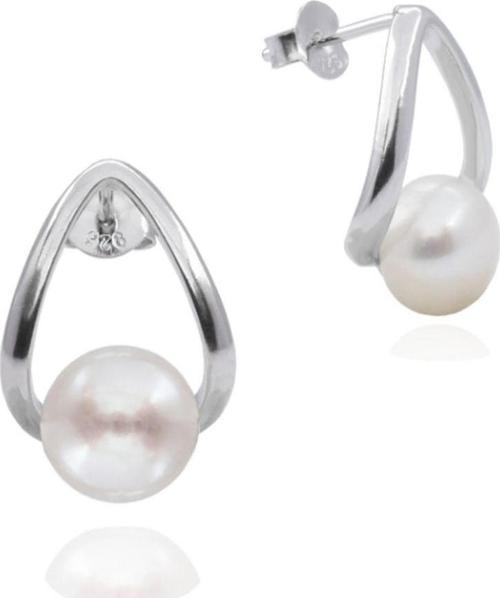 Luxury Elegant Stylish Night Hakiki İnci Kadın Gümüş Küpe