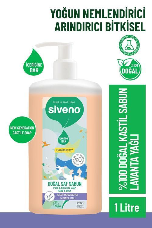 %100 Doğal Sıvı Kastil Sabun Lavanta Yağlı Cildi Rahatlatıcı Nemlendirici Arındırıcı Bitkisel Vegan 1000 ml