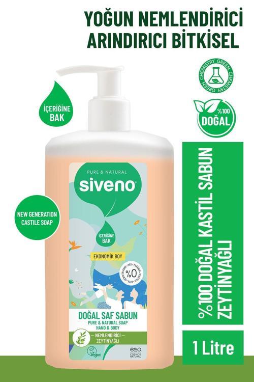 %100 Doğal Sıvı Kastil Sabun Zeytinyağlı Yoğun Nemlendirici Bitkisel Vegan 1000 ml