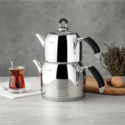 Çelik Çaydanlık Takımı Seti Modern orta