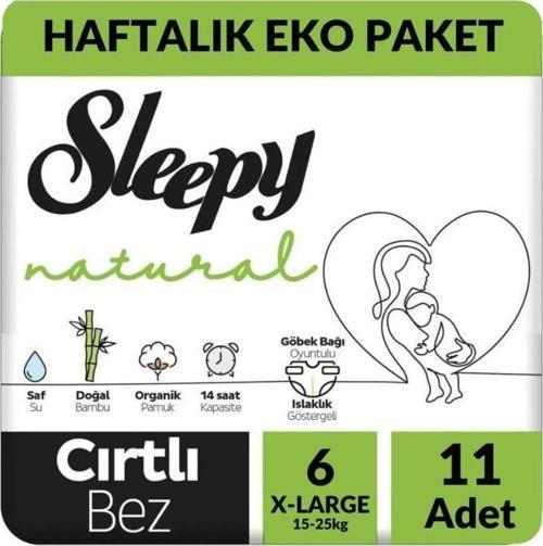 Natural Ultra Hassas Bebek Bezi 6 XLarge (15-25 Kg) Cırtlı Bez 11 Adet