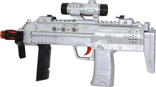King Of The Gun Poşetli Pilli Işıklı Silah 828 (GRİ RENK)