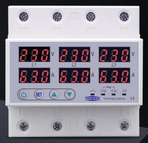 Trifaz Gerilim ve Akım Koruma Rölesi Yüksek Alçak Voltaj Koruyucu Röle 220V 100A 3Faz