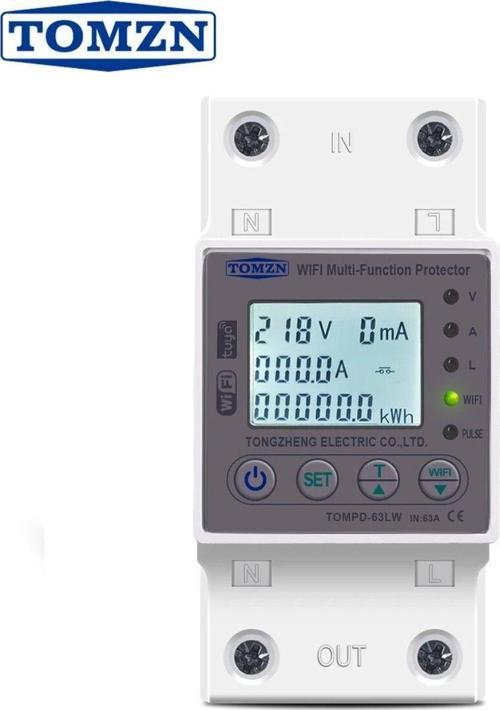 Akıllı Kaçak Akım Rölesi ve Voltaj Akım Koruyucu Röle Gerilim 80A Monofaz (10mA-99mA)