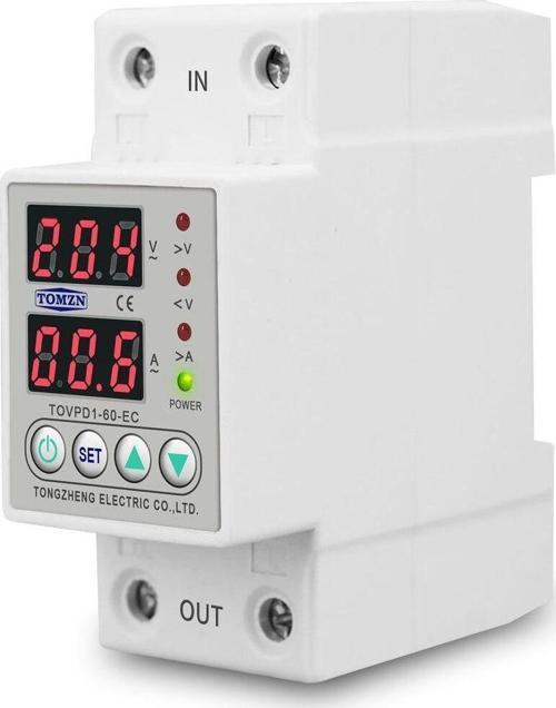 Voltaj ve Akım Koruma Rölesi Yüksek Alçak Gerilim Koruyucu Monofaz 40A Elektrik Bekçisi