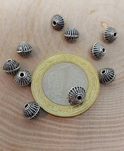 925 Ayar Gümüş Boncuk Ara Malzeme 6mm/2 adet (45632)