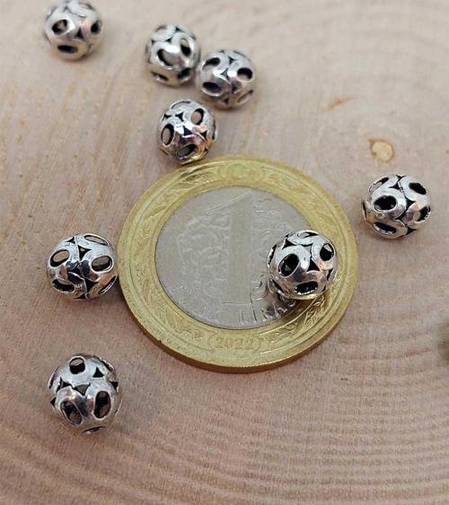 925 Ayar Gümüş Boncuk Ara Malzeme 7mm/2 adet (45612)