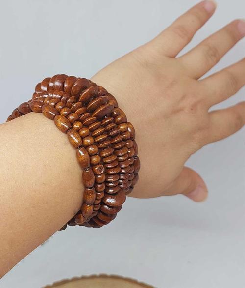 Ahşap Kahverengi Renk Hafızalı Otantik Bileklik (51974)