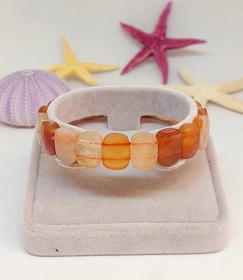 Akik Taşı Oval Kesim Unisex Bileklik (46082)