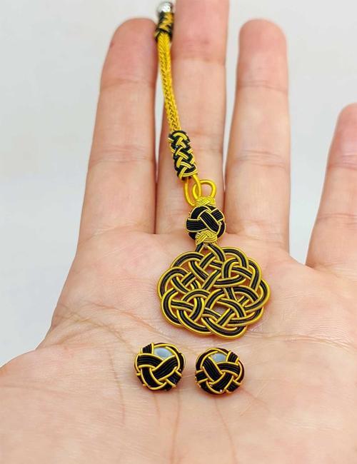 Bakır El İşi Kazaz Püskül & 2 Habbeli Takım (45530)