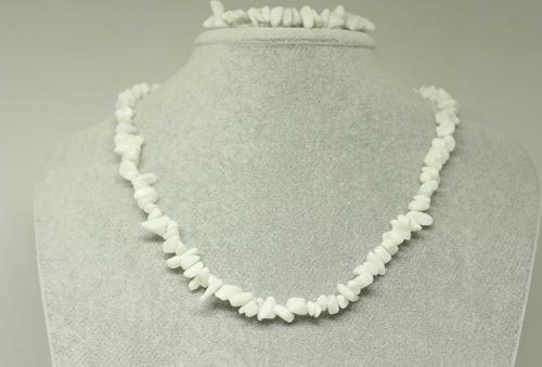 Beyaz Kuvars Taşı Küçük Taşlar Kolye & Bileklik Seti (22255)