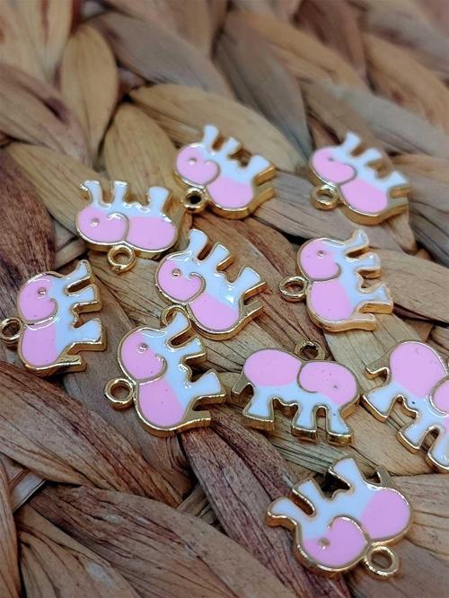 Altın Kaplama Pembe Fil Aparat/2 adet (51816)