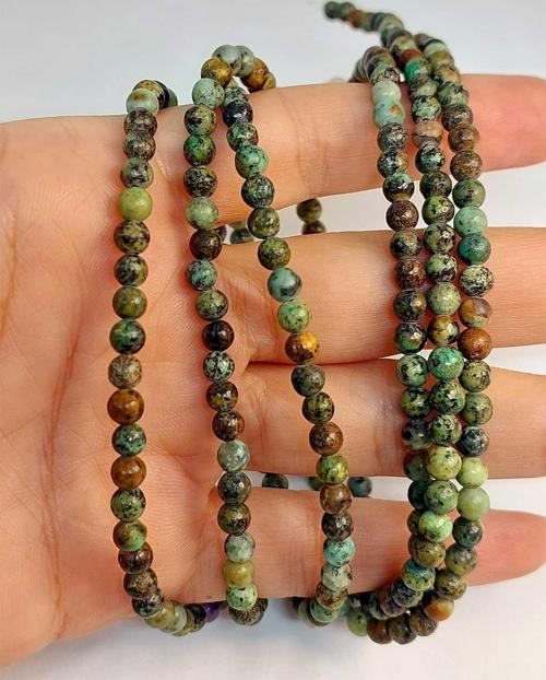 Bileklik Boy Afrika Turkuazı Taşı Yarım Dizi 4mm (18CM UZUNLUĞUNDADIR)