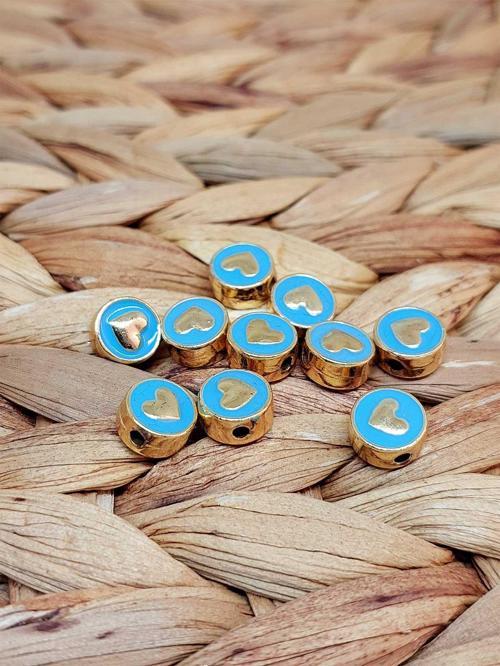 Altın Kaplama Turkuaz Kalp Ara Aparat/2 adet (51852)