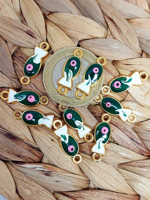 Altın Kaplama Yeşil Balık Aparat/2 adet (51878)