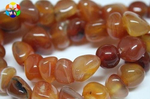 Bileklik Boy Akik Kahverengi Doğal Tımbıl Taşlar Yarım Dizi (18CM UZUNLUĞUNDADIR)