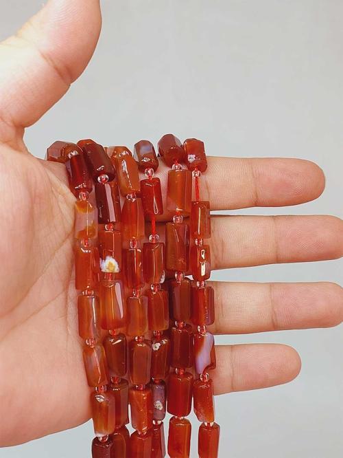 Bileklik Boy Akik Taşı 7x12mm Yarım Dizi (49936) (18CM UZUNLUĞUNDADIR)
