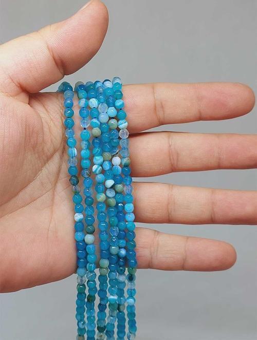 Bileklik Boy Akik Taşı Faset Kesim Yarım Dizi 4mm (18CM UZUNLUĞUNDADIR)