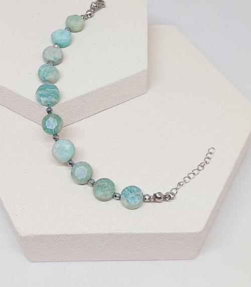 Amazonit Taşı Tasarım Bileklik (51540)