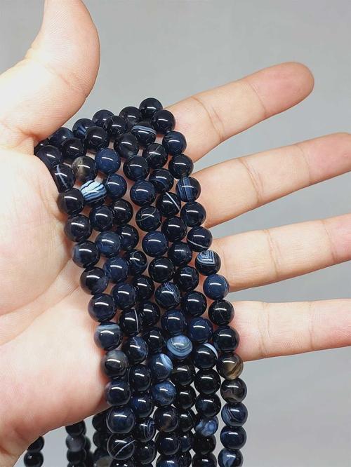 Bileklik Boy Akik Taşı Yarım Dizi 8mm (51330) (18CM UZUNLUĞUNDADIR)