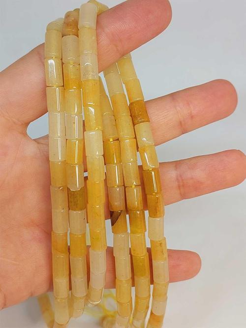 Bileklik Boy Akik Taşı Silindir Kesim 5.5x7.5mm Yarım Dizi (49308) (18CM UZUNLUĞUNDADIR)