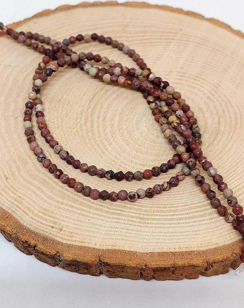 Bileklik Boy Jasper Taşı Faset Kesim Yarım Dizi 3.5mm (44490) (18CM UZUNLUĞUNDADIR)