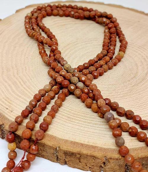 Bileklik Boy Jasper Taşı Faset Kesim Yarım Dizi 4mm (44540) (18CM UZUNLUĞUNDADIR)