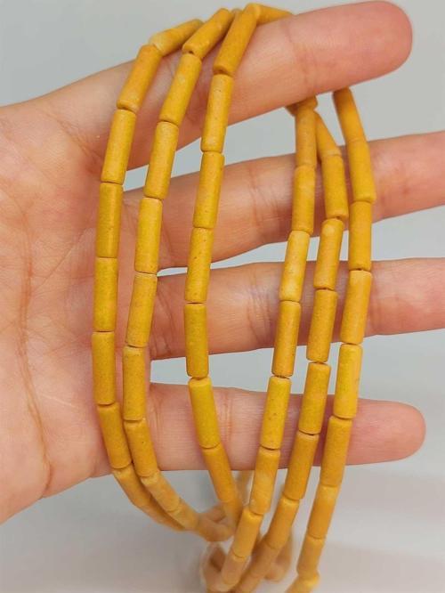 Bileklik Boy Jasper Taşı Silindir Kesim 4x12.5mm Yarım Dizi (49384) (18CM UZUNLUĞUNDADIR)