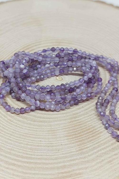 Bileklik Boy Ametist Taşı Yarım Dizi 2mm (17CM UZUNLUĞUNDADIR)