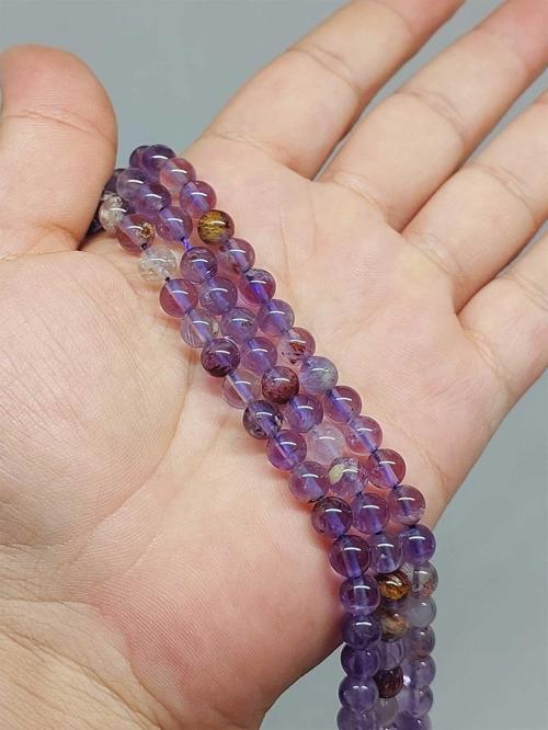 Bileklik Boy Ametrin Taşı Yarım Dizi 6mm (51350) (18CM UZUNLUĞUNDADIR)