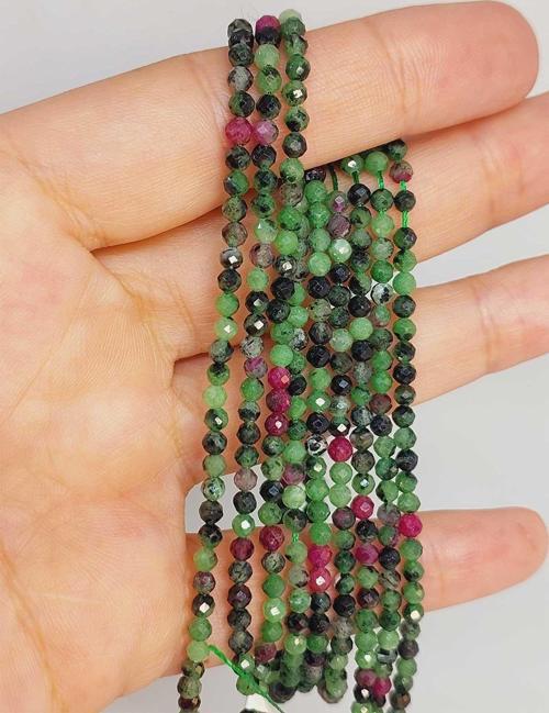 Bileklik Boy Anyolit (RUBİZOİT- RUBYZOİSİT) Taşı 3mm Dizi (45936) Yarım Dizi (17CM UZUNLUĞUNDADIR)