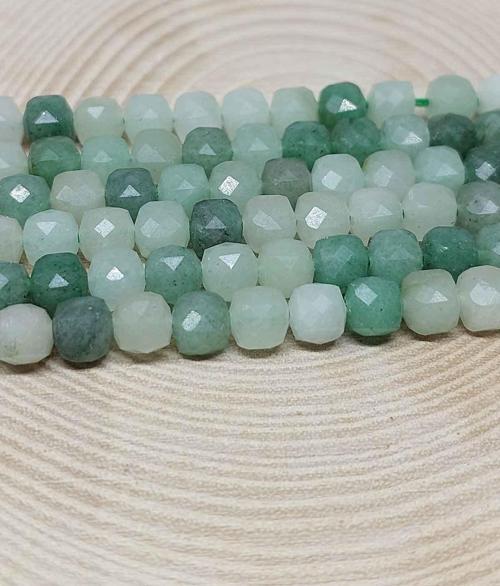 Bileklik Boy Aventurin Taşı Küp Şekilli Yarım Dizi 5.5mm (18CM UZUNLUĞUNDADIR)