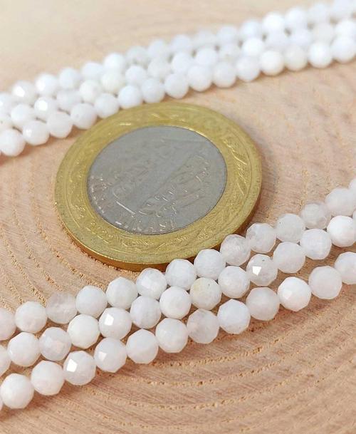 Bileklik Boy Ay Taşı Yarım Dizi 3mm (44385) (17CM UZUNLUĞUNDADIR)