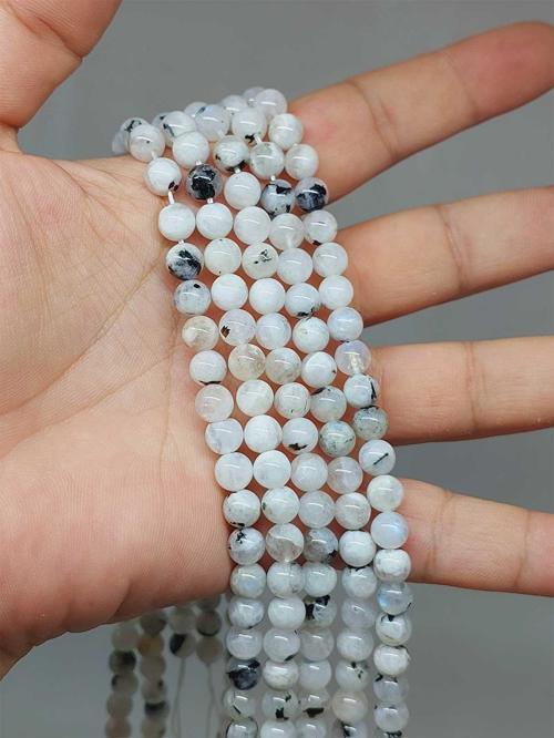 Bileklik Boy Ay Taşı Yarım Dizi 6mm (51346) (18CM UZUNLUĞUNDADIR)