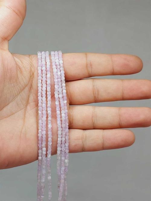 Bileklik Boy Kunzit Taşı Küp Şekilli Dizi 2mm (51176) Yarım Dizi (17CM UZUNLUĞUNDADIR)