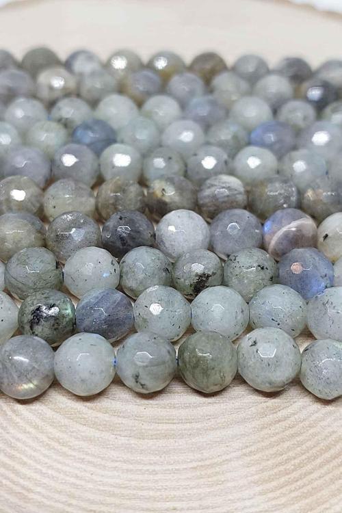 Bileklik Boy Labradorit Taşı Açık Renk Faset Kesim Yarım Dizi 8mm (18CM UZUNLUĞUNDADIR)