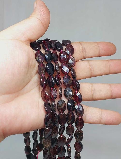 Bileklik Boy Lal (GARNET)(GRANAT) Taşı Şekilli Yarım Dizi 12*3.5mm (51342) (18CM UZUNLUĞUNDADIR)