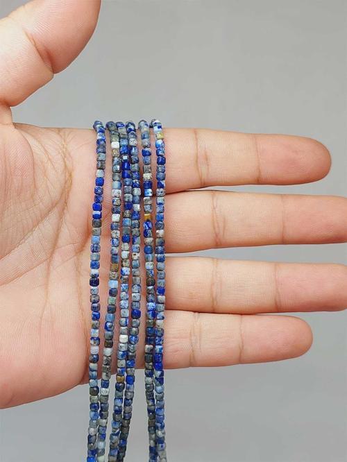 Bileklik Boy Lapis Taşı Küp Şekilli Dizi 2mm (51144) Yarım Dizi (17CM UZUNLUĞUNDADIR)